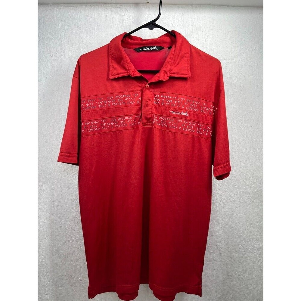 Travis Mathew Mens Red Short Sleeve Polo Shirt Size Large
